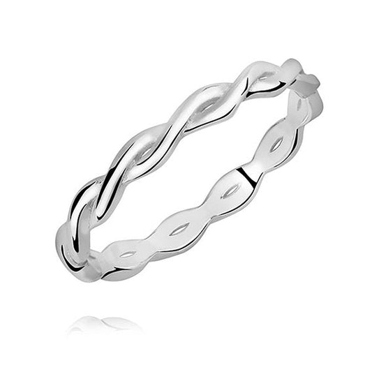 Silver ring with subtle braid - #jewelry for women# - Starry Silver