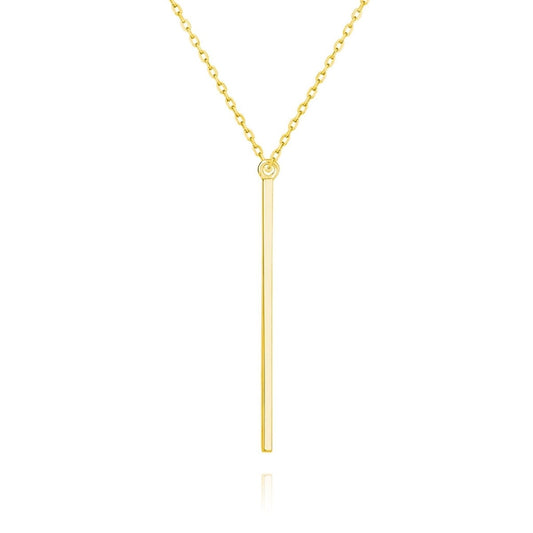 Gold-plated silver necklace with long pendant - #jewelry for women# - Starry Silver