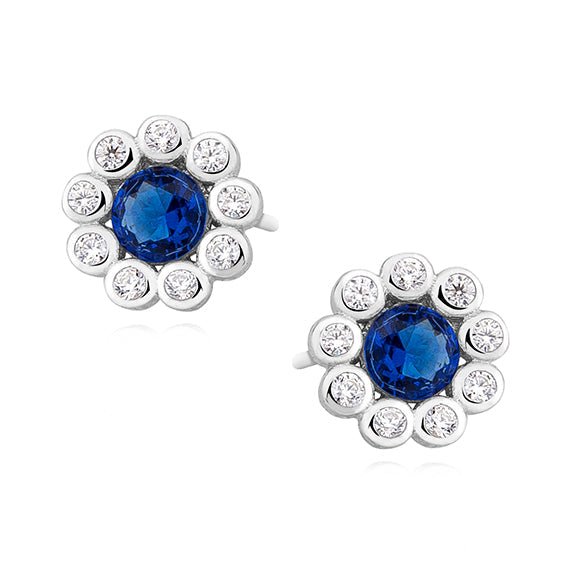 Silver earrings with sapphire zirconia - #jewelry for women# - Starry Silver