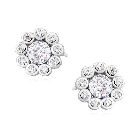 Silver earrings with sapphire zirconia - #jewelry for women# - Starry Silver