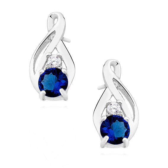 Silver earrings with sapphire zirconia - #jewelry for women# - Starry Silver