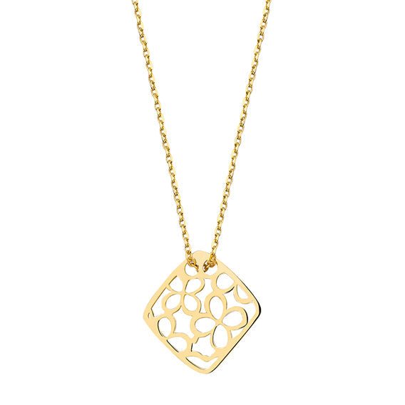 Gold-plated silver necklace - pendant with flowers - #jewelry for women# - Starry Silver