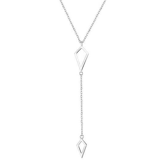 Silver necklace - rhombus pendant - #jewelry for women# - Starry Silver