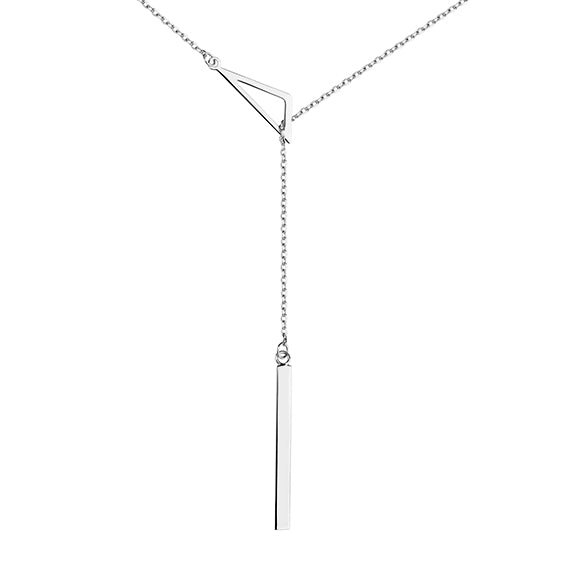 Silver necklace - triangle and bar pendant - #jewelry for women# - Starry Silver