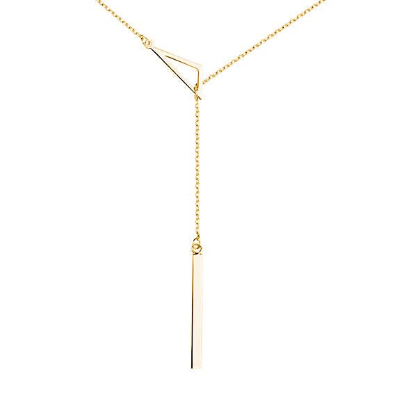 Gold-plated silver necklace - triangle and bar - #jewelry for women# - Starry Silver