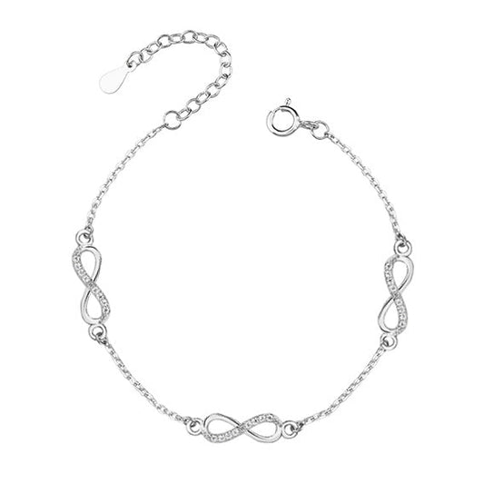 Silver bracelet - cubic zirconia infinity - #jewelry for women# - Starry Silver