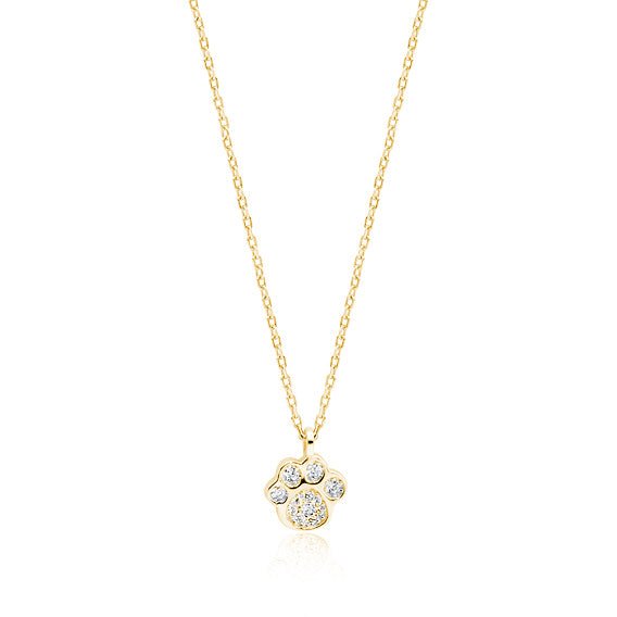 Gold-plated silver necklace - dog/cat paw - #jewelry for women# - Starry Silver