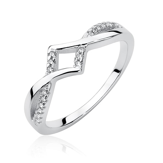 Silver ring with cubic zirconia - cross - #jewelry for women# - Starry Silver