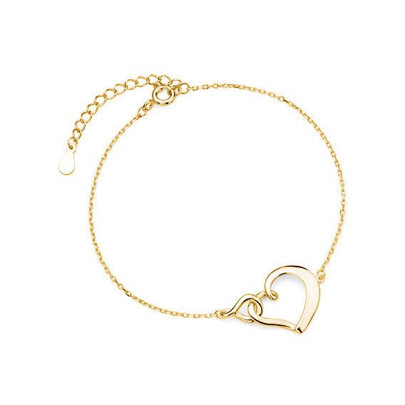 Gold-plated silver bracelet heart - #jewelry for women# - Starry Silver