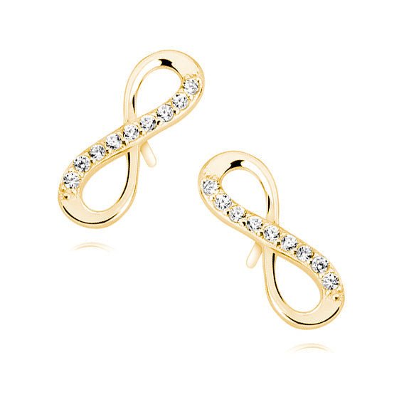 Gold-plated silver earrings - cubic zirconia infinity - #jewelry for women# - Starry Silver