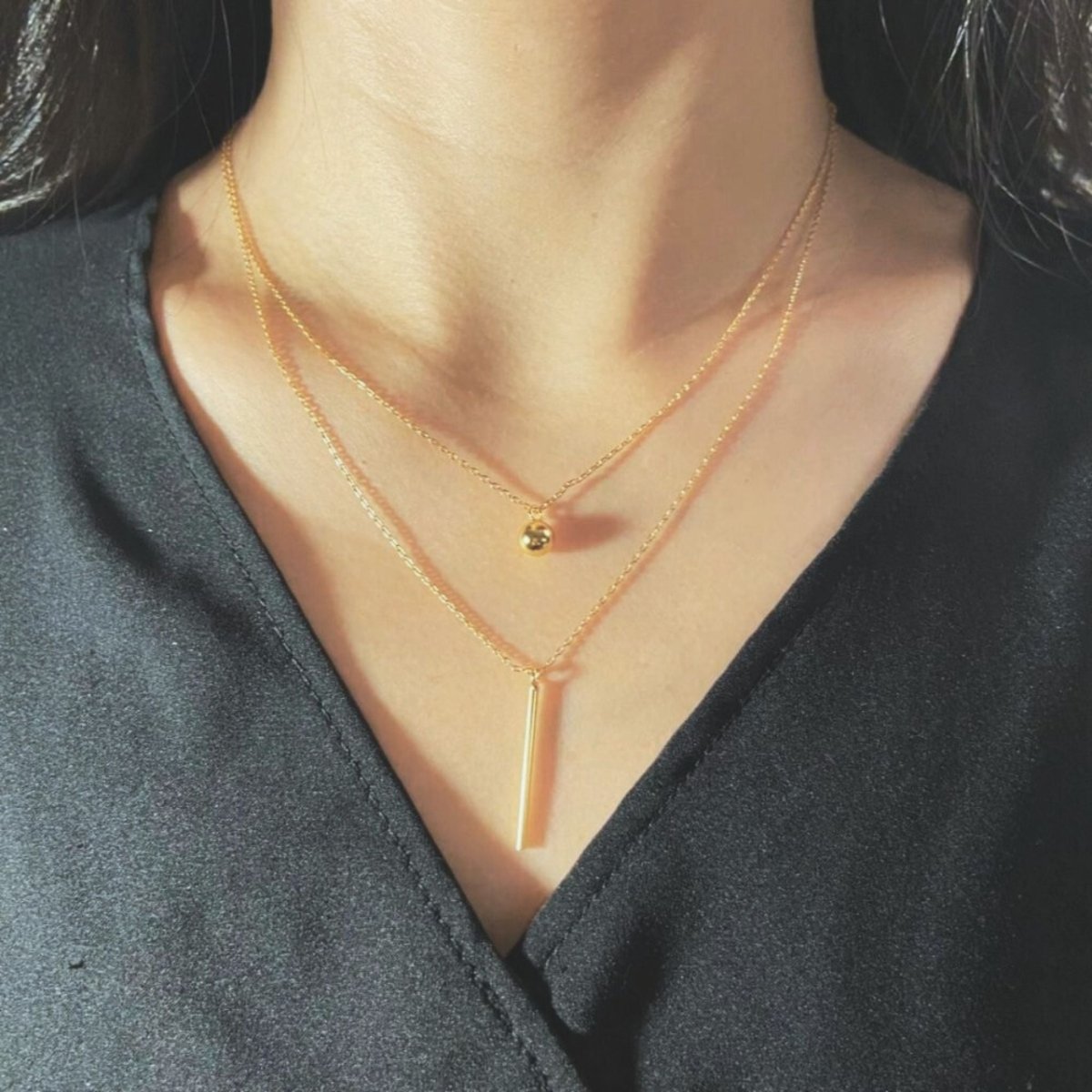 Gold-plated silver necklace - layered necklace - #jewelry for women# - Starry Silver