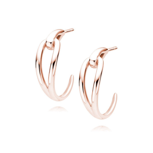 Rosegold-plated silver earrings - double hoops - #jewelry for women# - Starry Silver