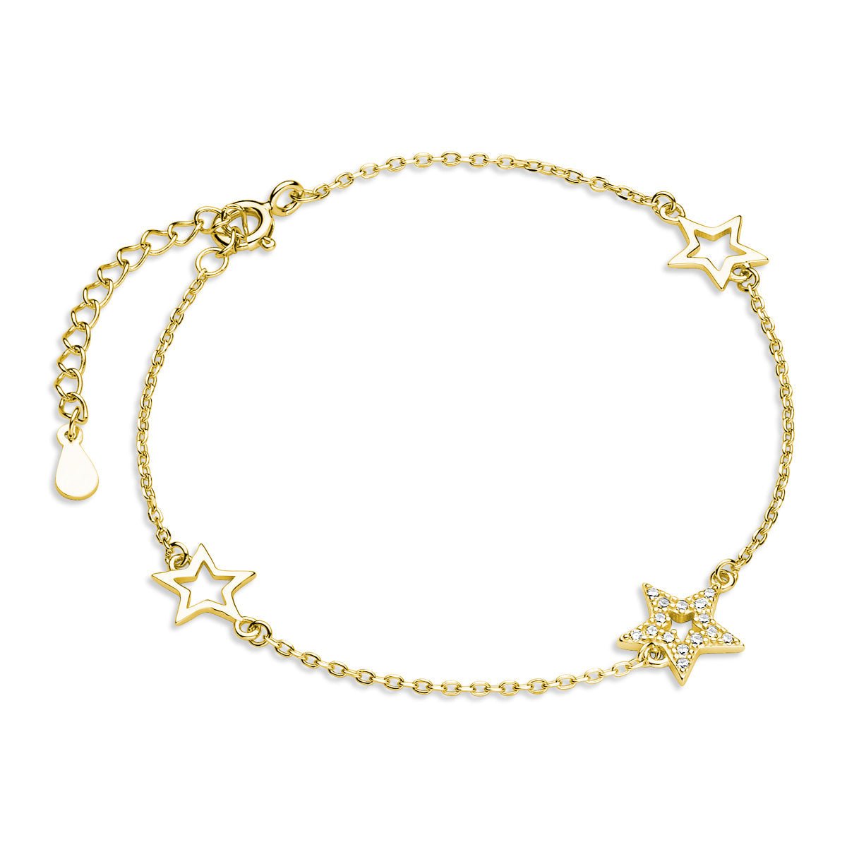 Gold-plated silver bracelet - cubic zirconia star - #jewelry for women# - Starry Silver