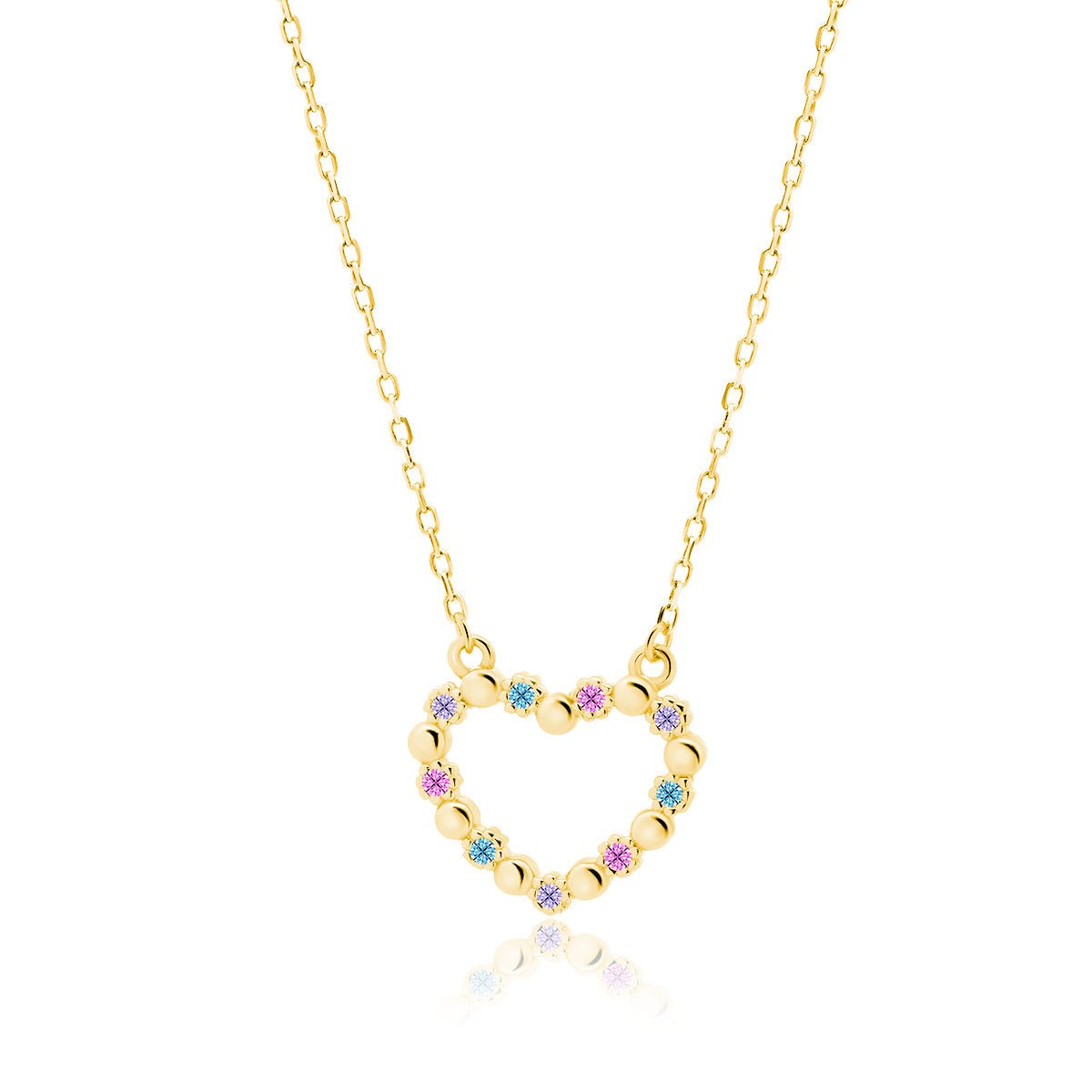 Gold-plated silver necklace - cubic zirconia heart - #jewelry for women# - Starry Silver