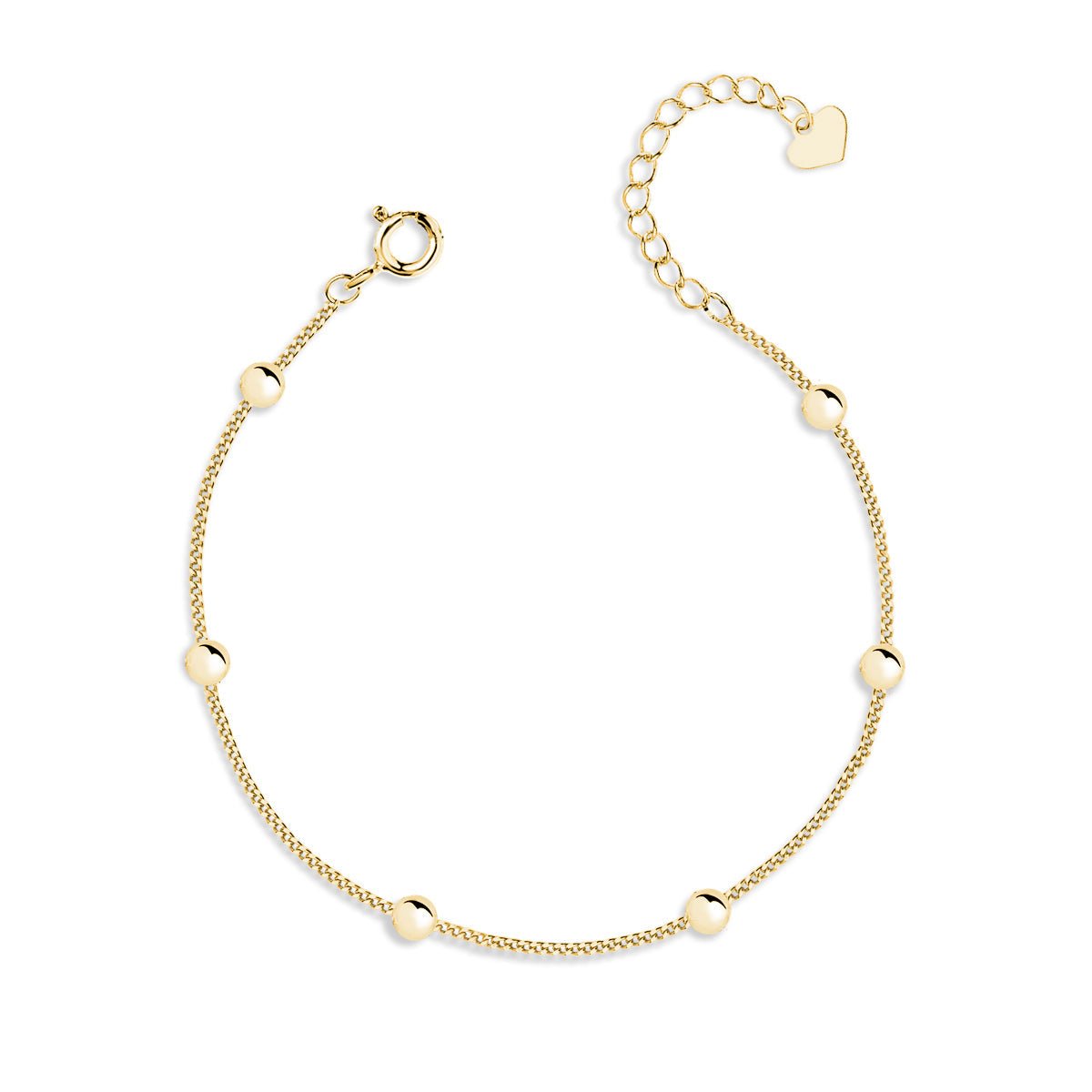 Gold-plated silver bracelet with balls - #jewelry for women# - Starry Silver