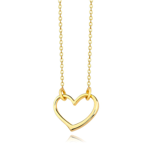 Gold-plated silver choker necklace with heart - #jewelry for women# - Starry Silver