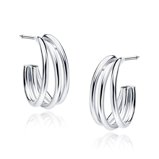 Silver earrings - tripple hoops - #jewelry for women# - Starry Silver