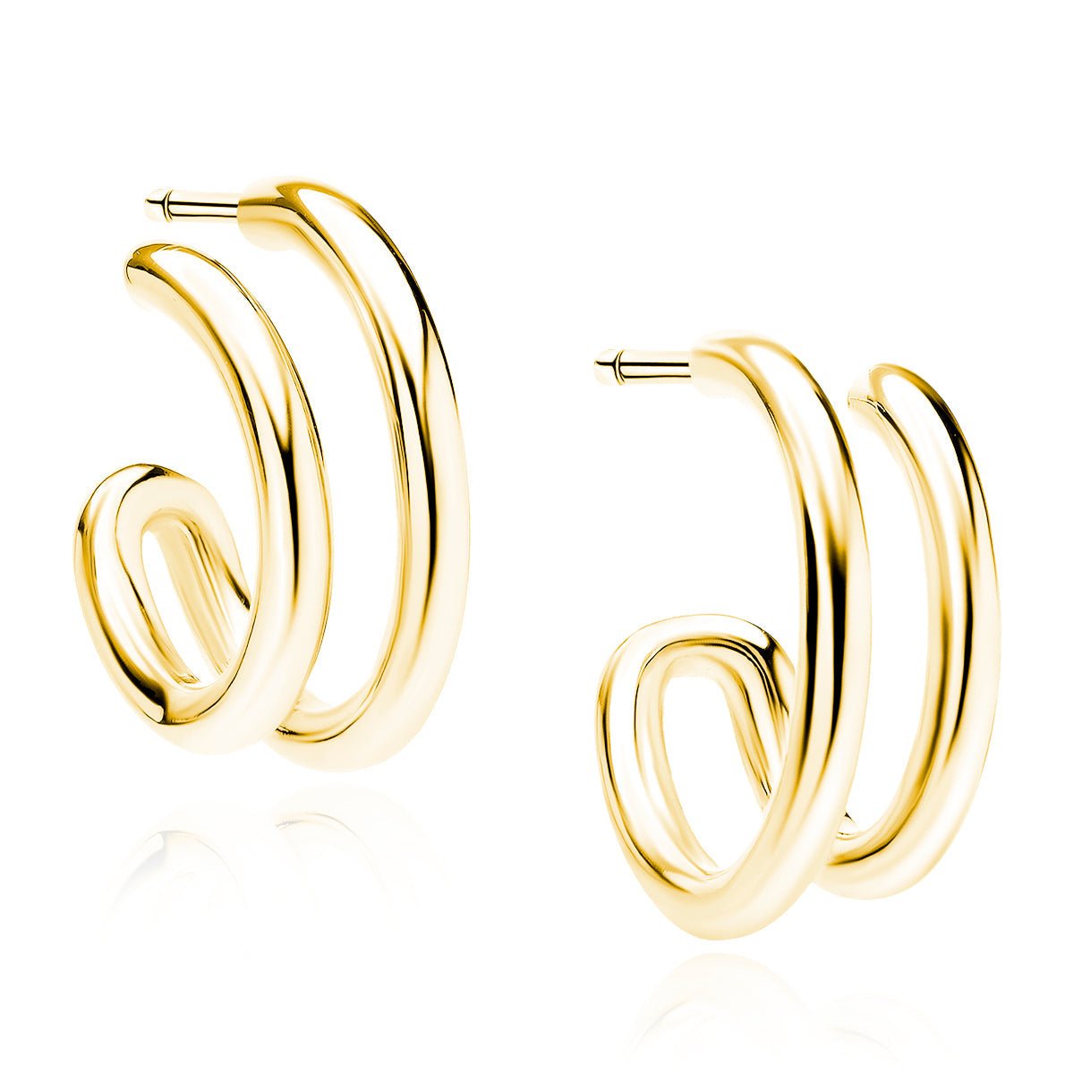 Silver earrings - double hoop - #jewelry for women# - Starry Silver