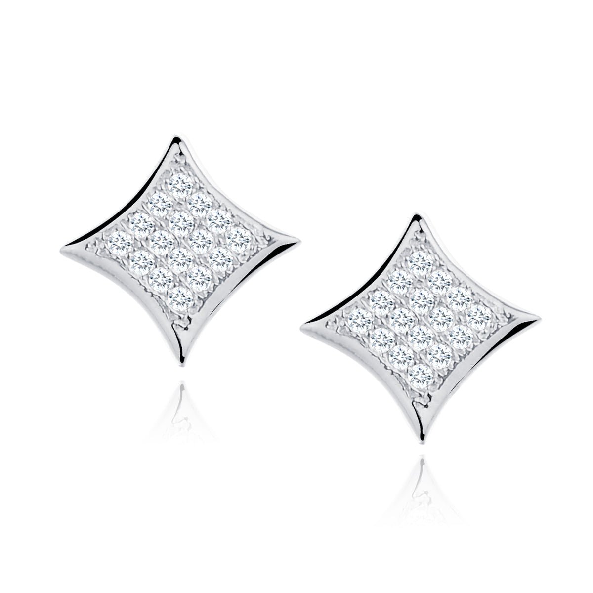 Silver earrings - cubic zirconia microsetting - #jewelry for women# - Starry Silver