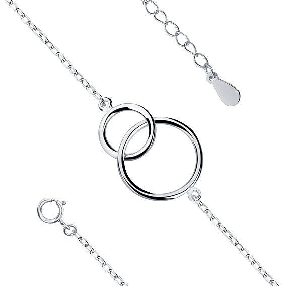 Silver bracelet - two circles - #jewelry for women# - Starry Silver