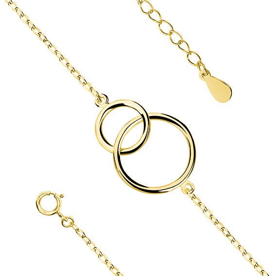 Gold-plated silver bracelet with two circlces - #jewelry for women# - Starry Silver